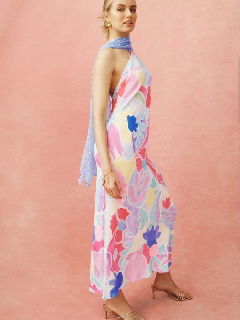 RIXO HAYLEY HALTER DRESS SIZE S MSRP $445 - Picture 3 of 9